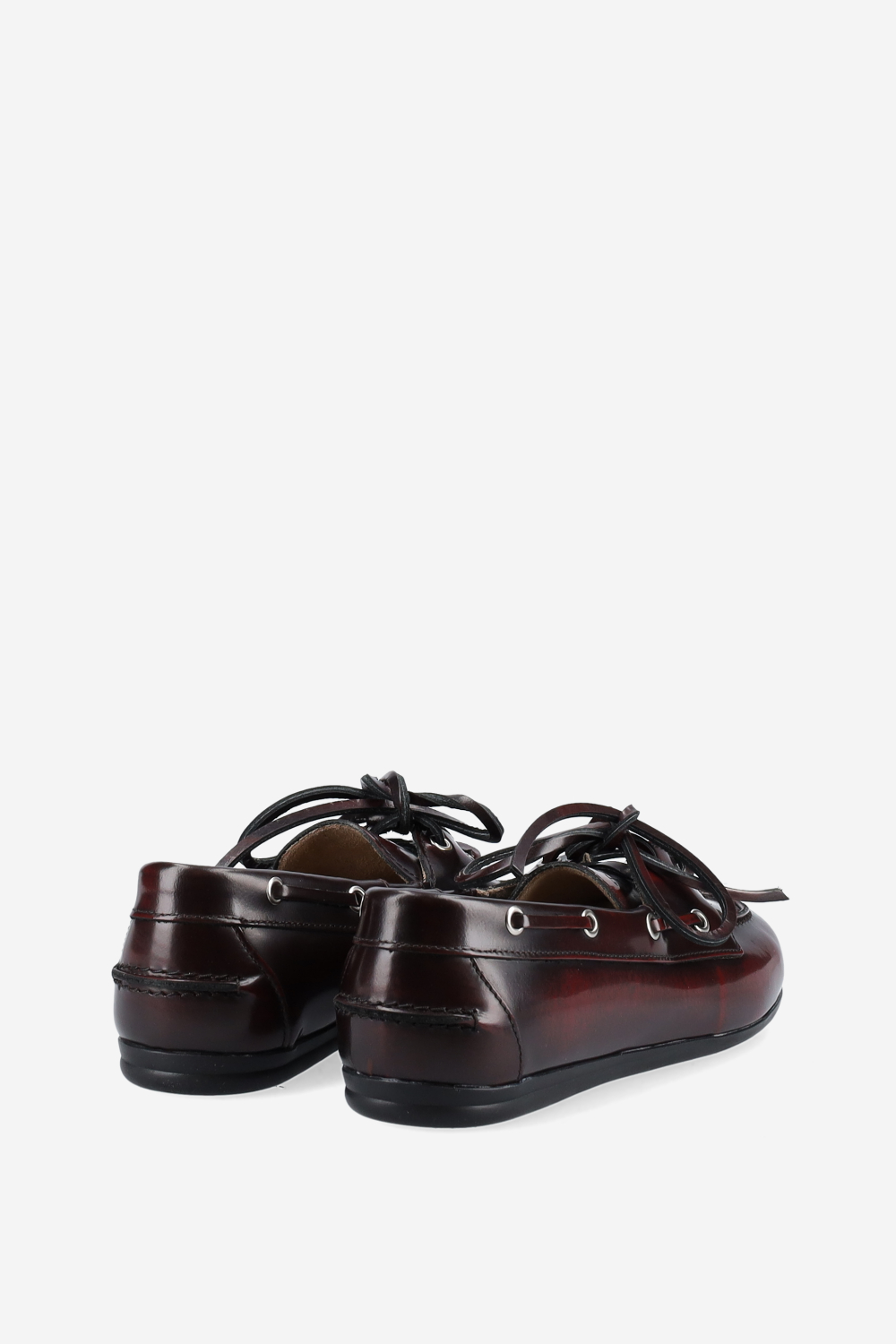 Brushed leather boat loafers