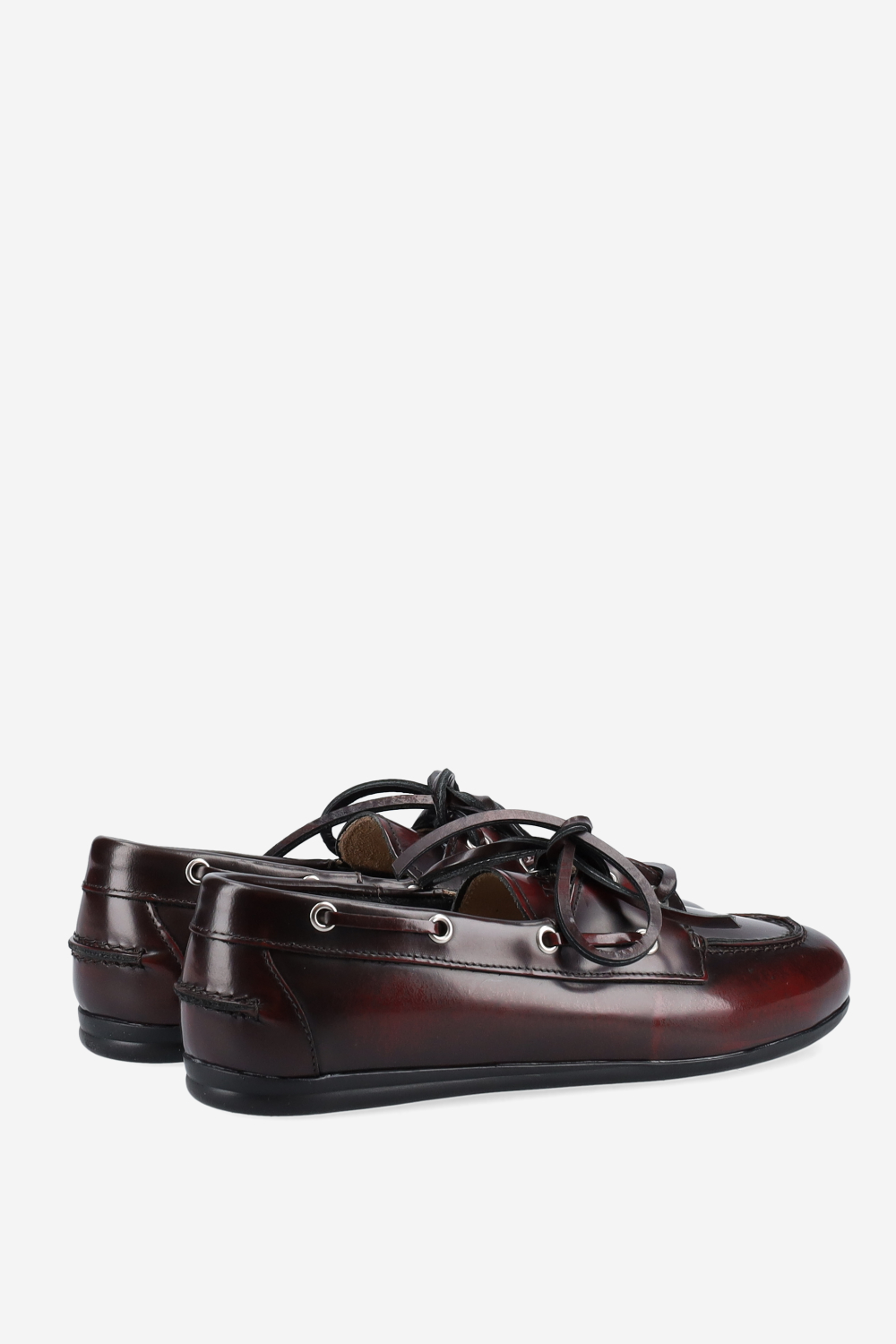 Brushed leather boat loafers