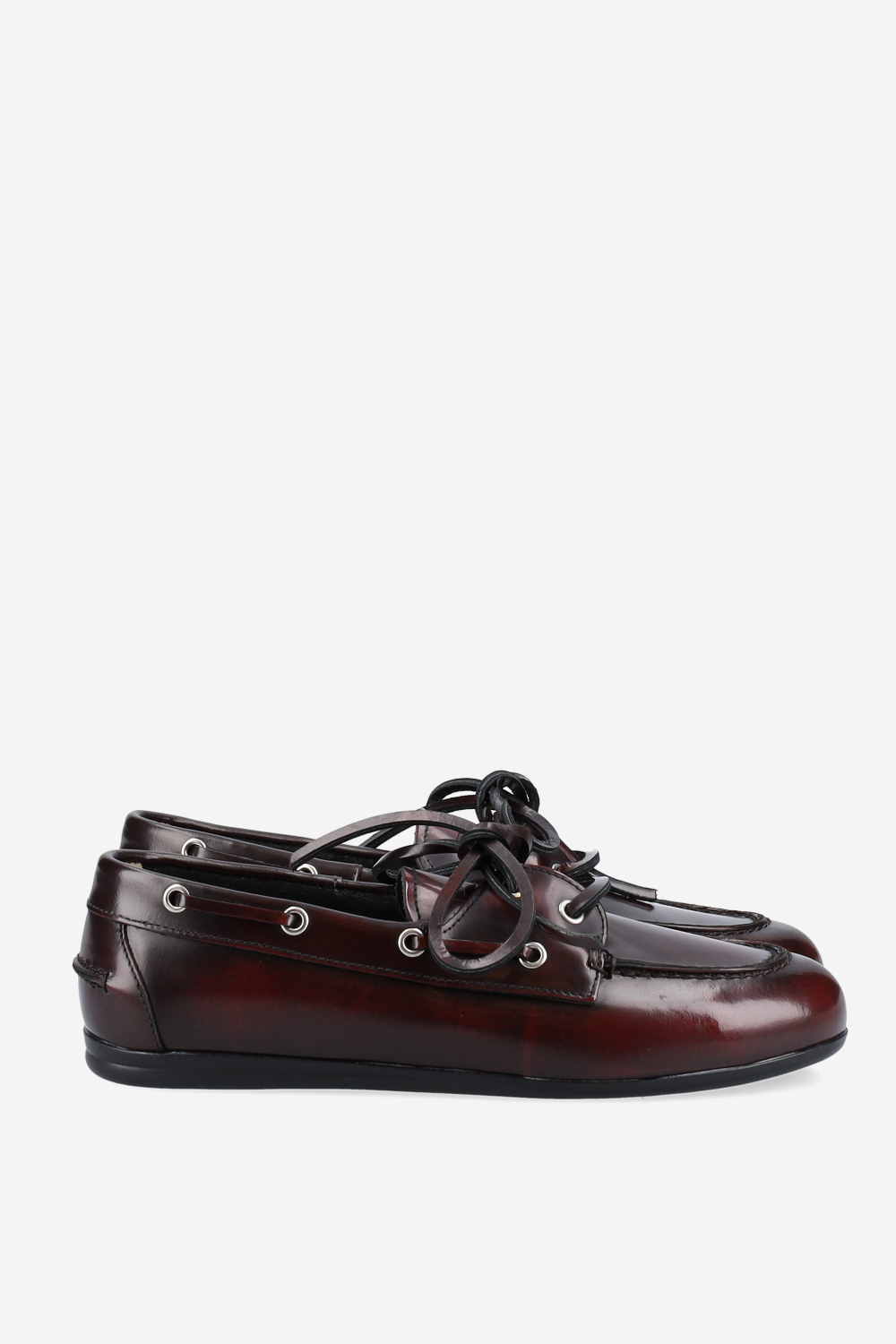 Brushed leather boat loafers