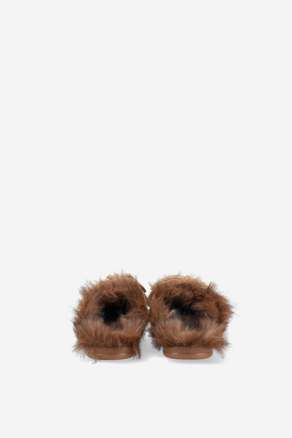 Fur hairy suede boat loafer mules