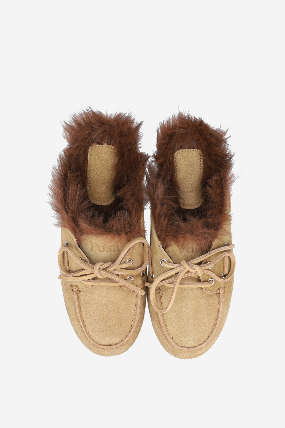 Fur hairy suede boat loafer mules - Mayke
