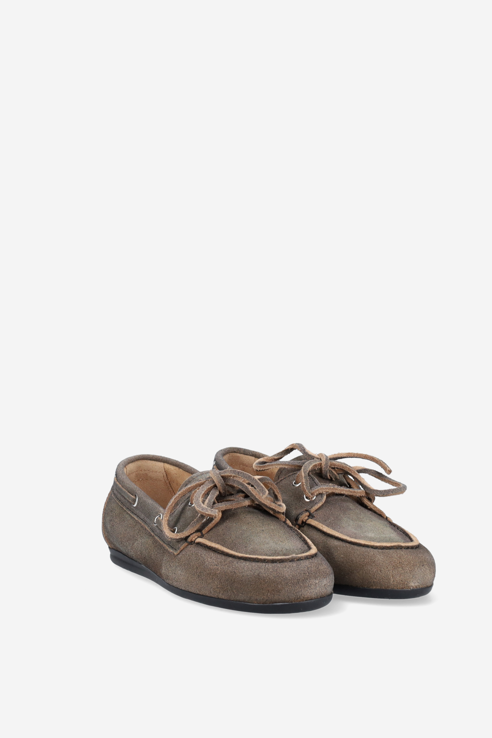 Brushed suede boat loafers