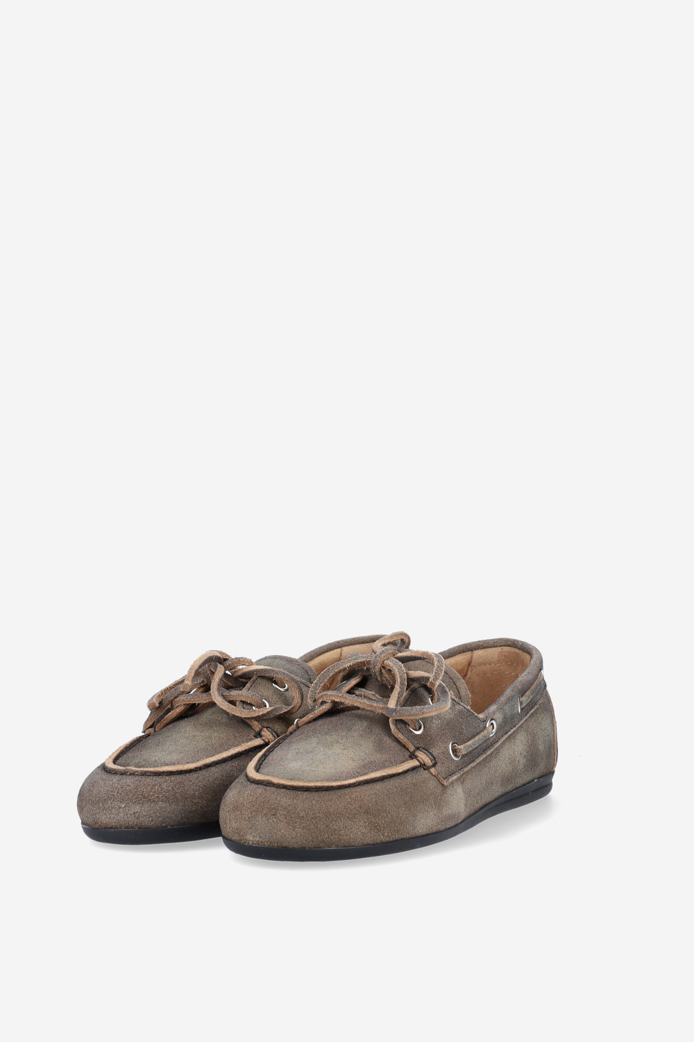 Brushed suede boat loafers