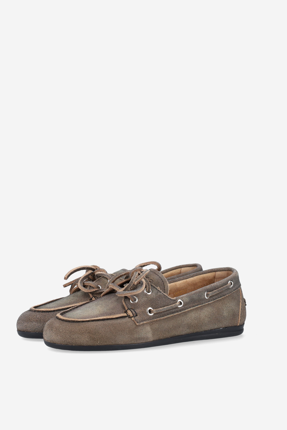 Brushed suede boat loafers