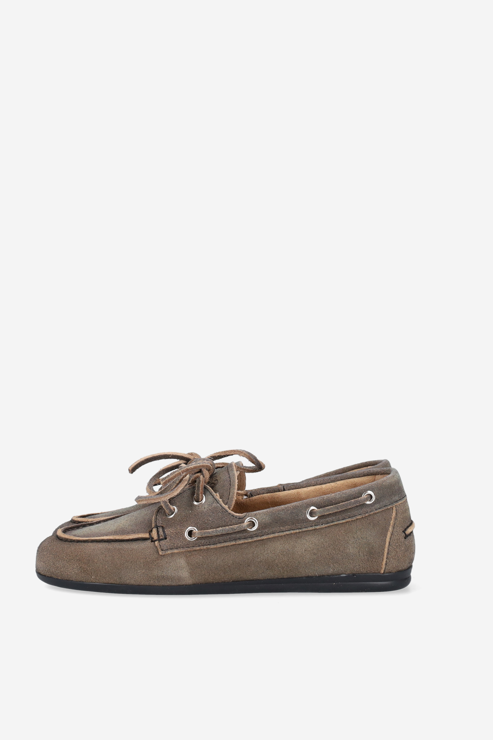Brushed suede boat loafers