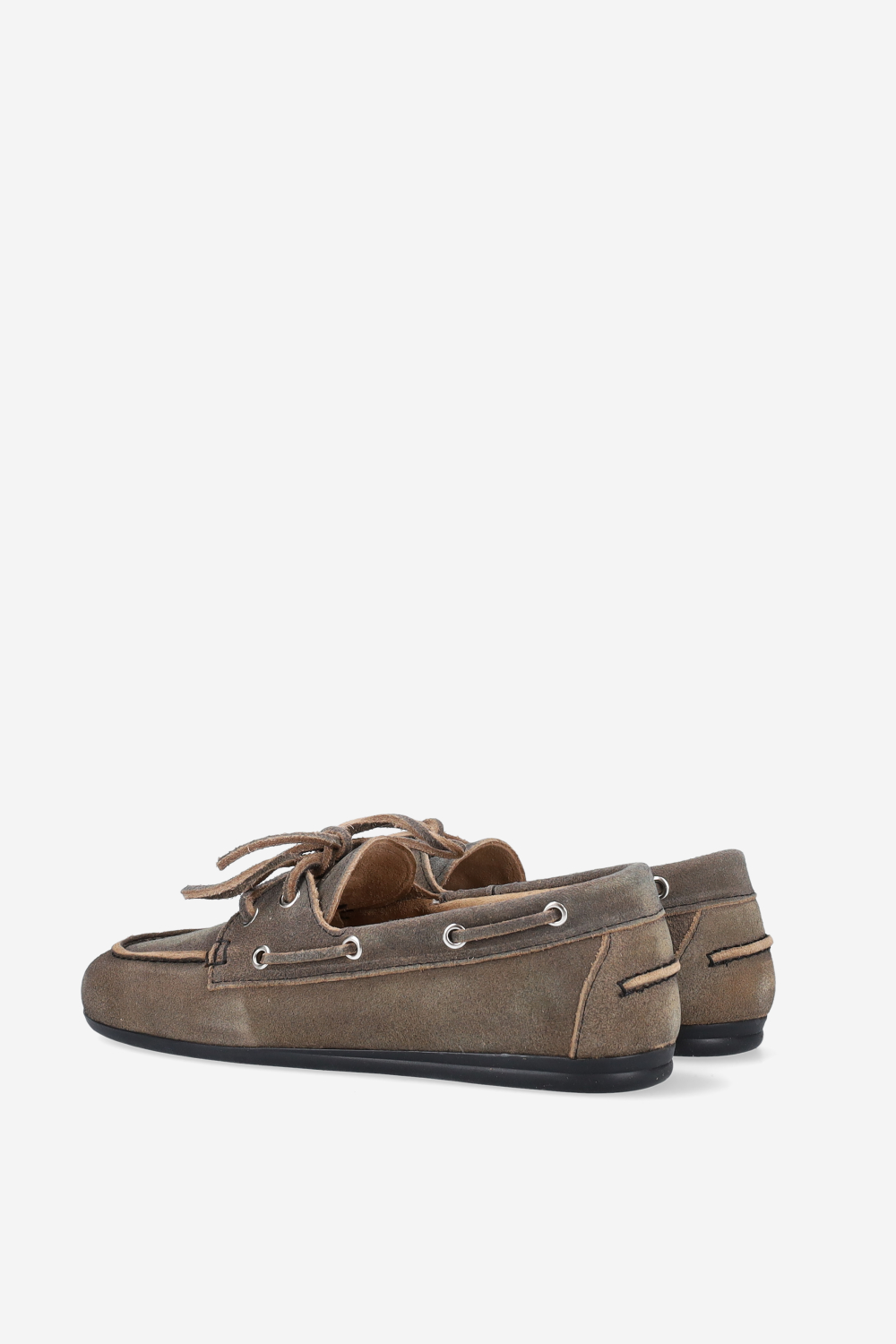 Brushed suede boat loafers