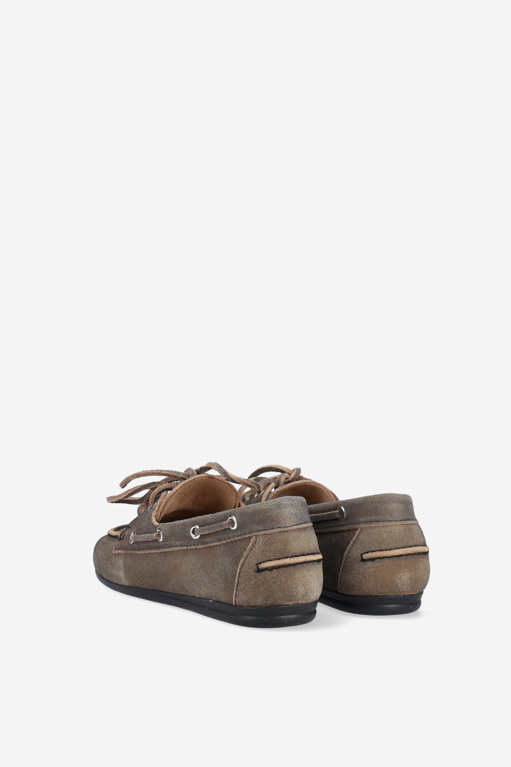 Brushed suede boat loafers