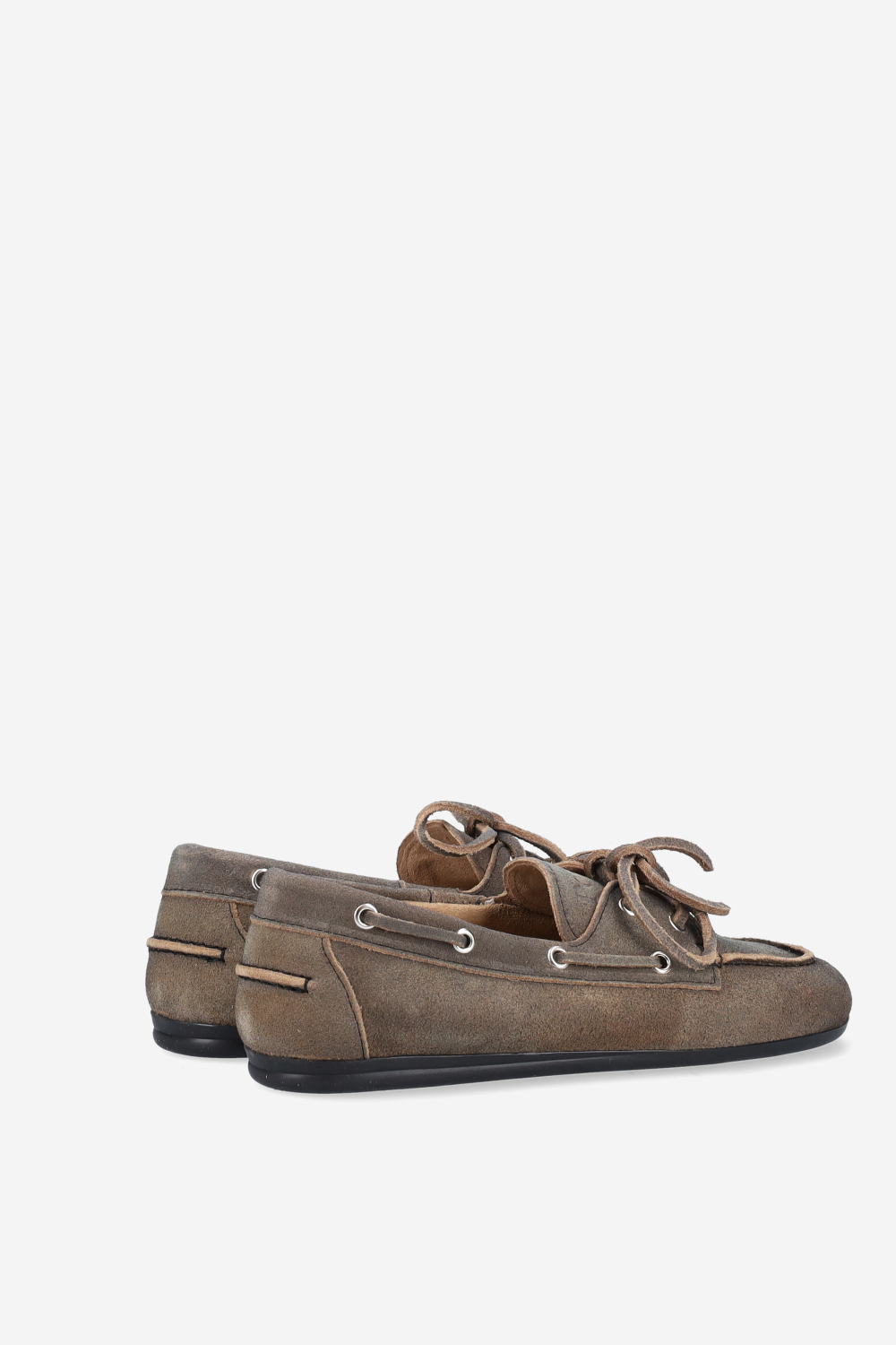 Brushed suede boat loafers