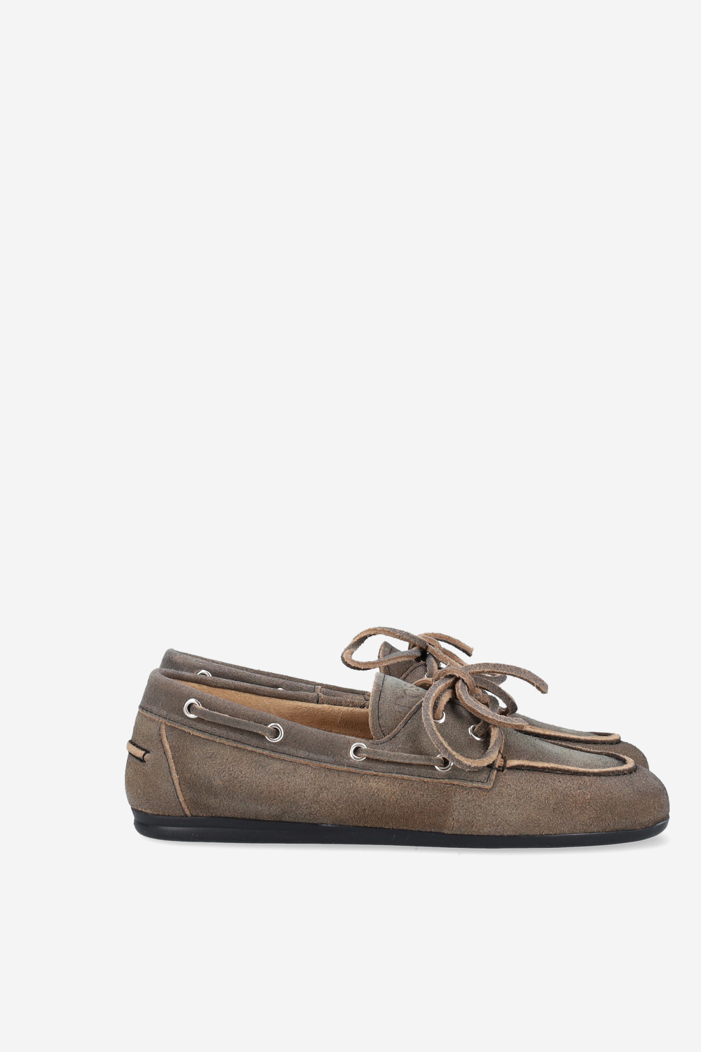 Brushed suede boat loafers