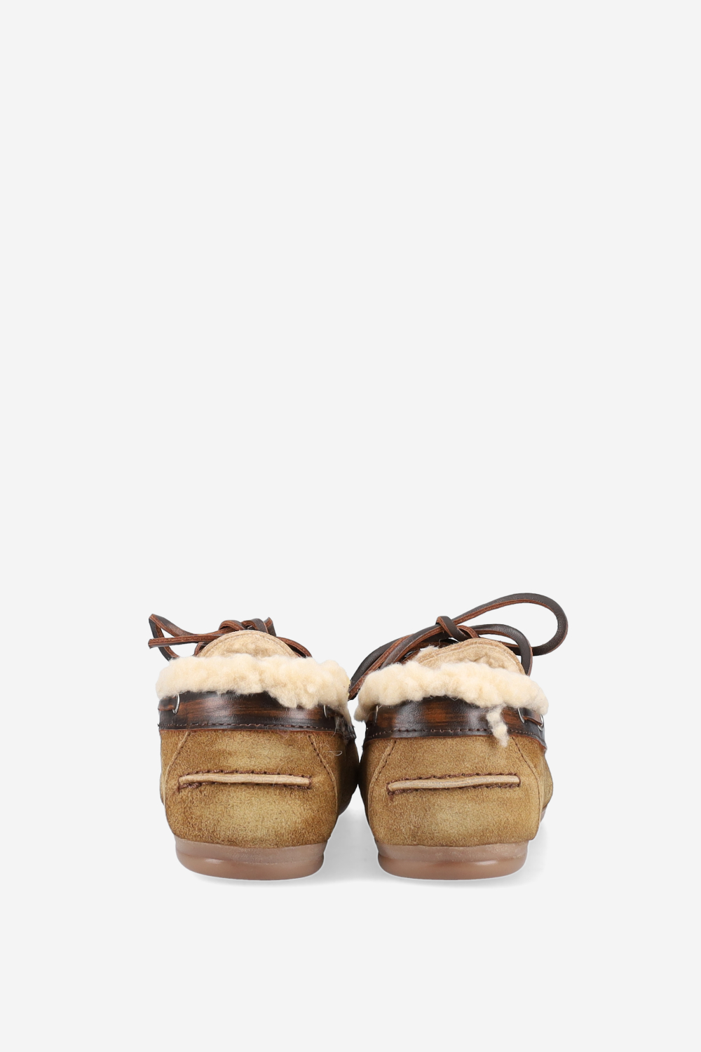 Brushed suede fur boat loafers