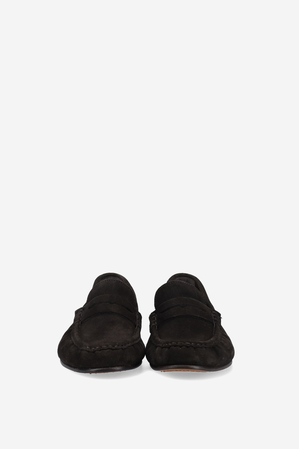 Penny wrinkle suede loafers