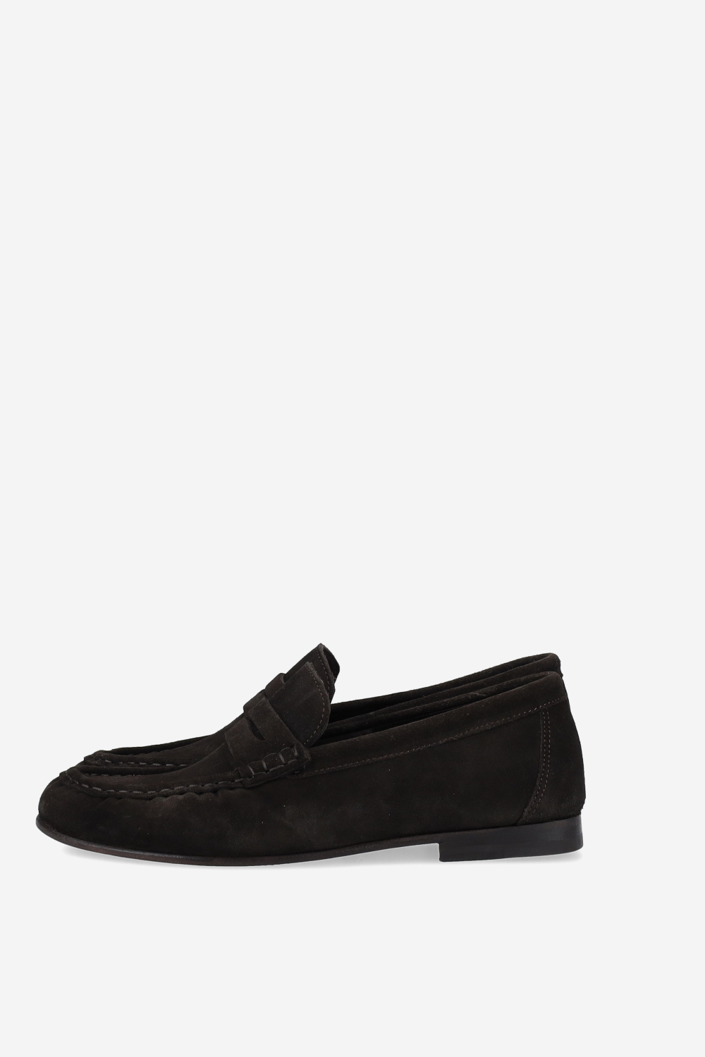 Penny wrinkle suede loafers