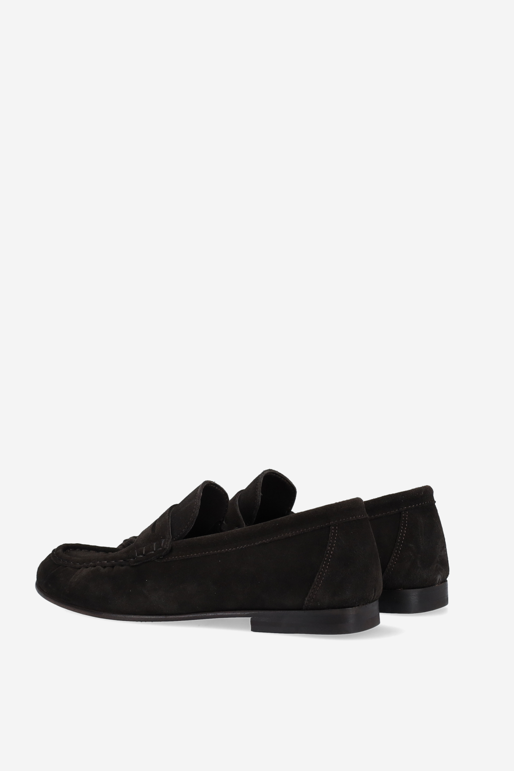 Penny wrinkle suede loafers