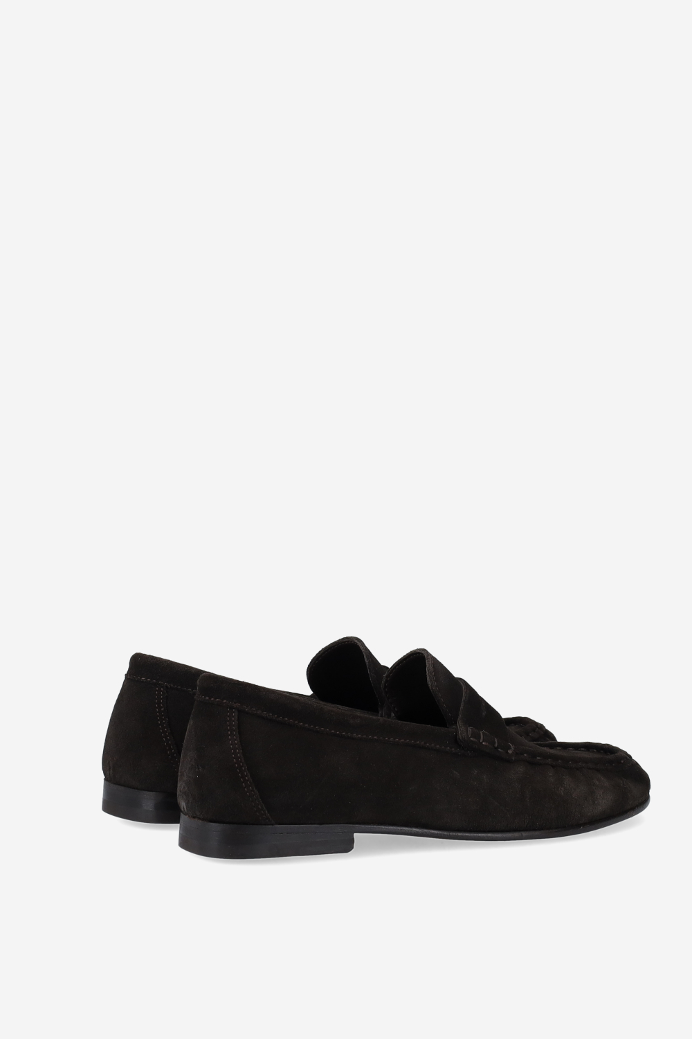 Penny wrinkle suede loafers