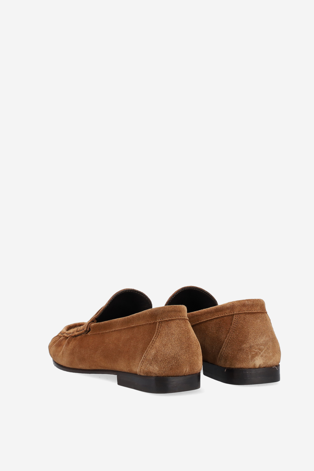 Penny wrinkle suede loafers