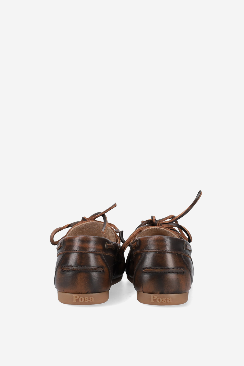 Boat wrinkle brushed leather loafers