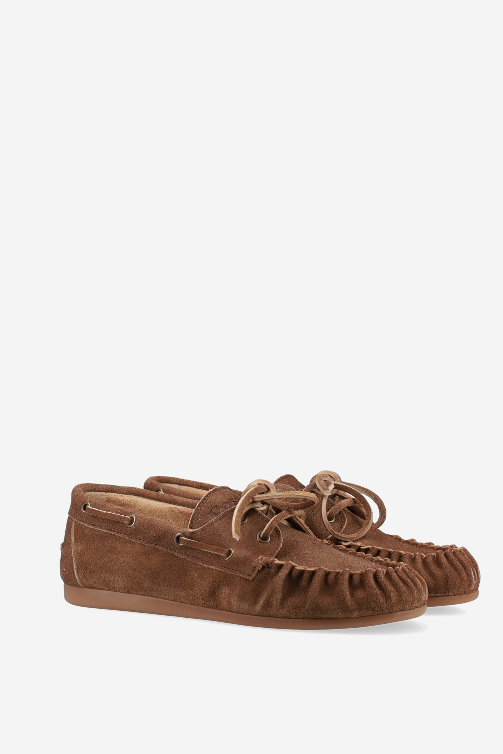 Boat wrinkle brushed suede loafers