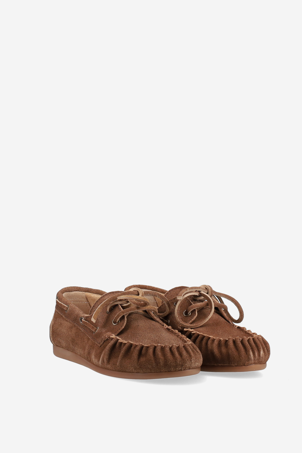 Boat wrinkle brushed suede loafers