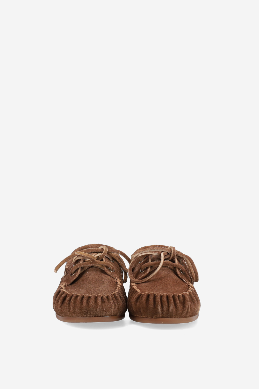 Boat wrinkle brushed suede loafers