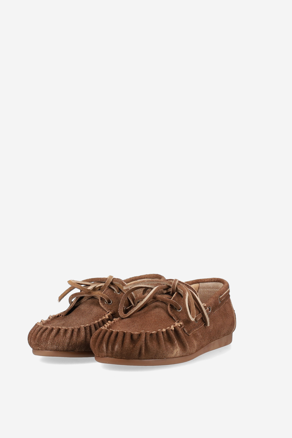 Boat wrinkle brushed suede loafers