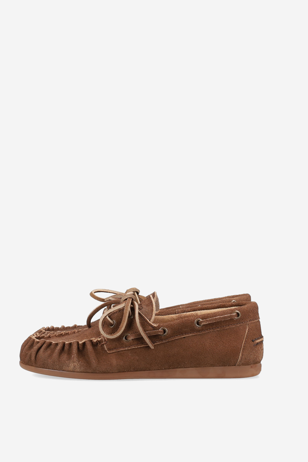 Boat wrinkle brushed suede loafers
