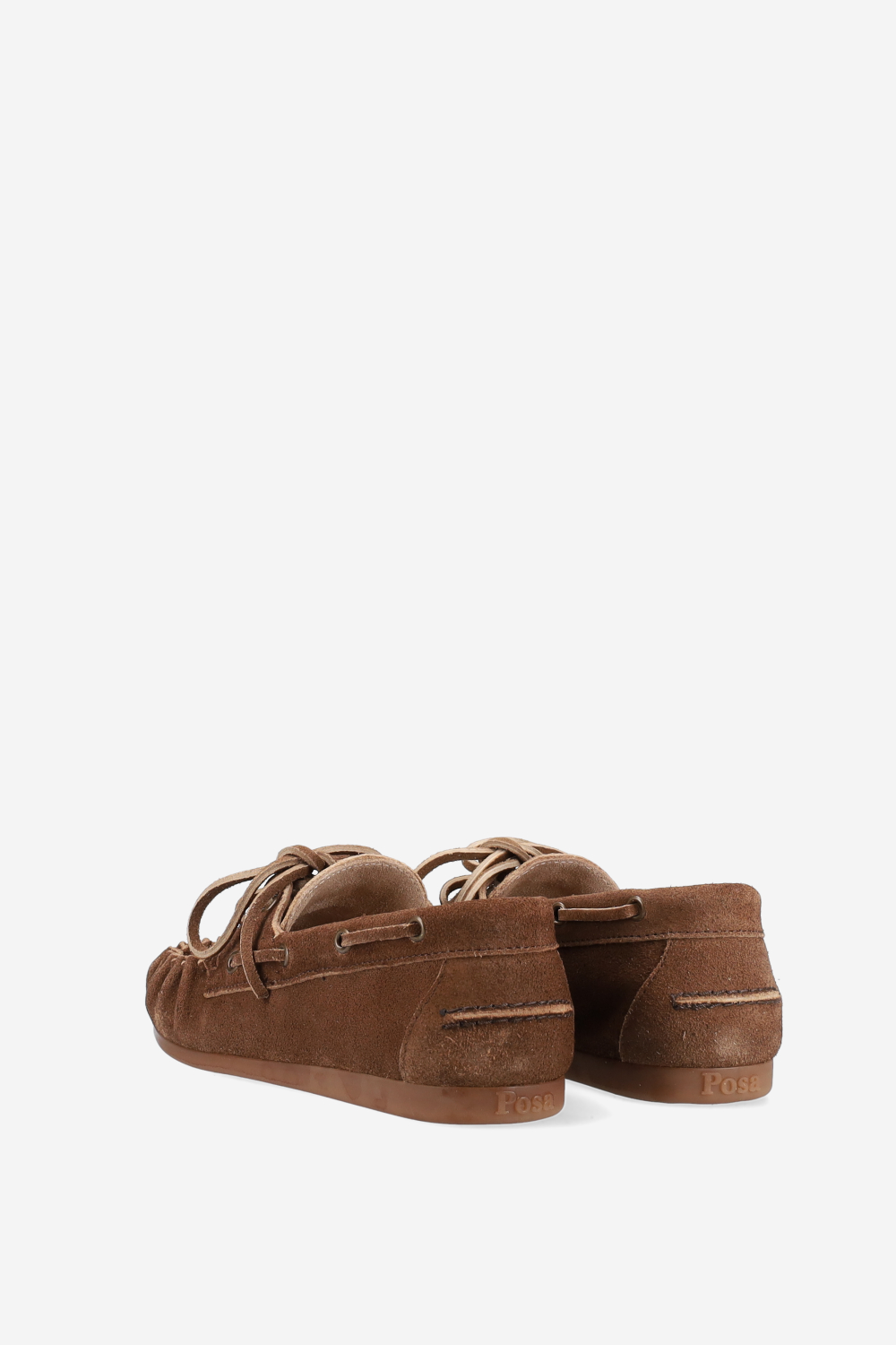 Boat wrinkle brushed suede loafers