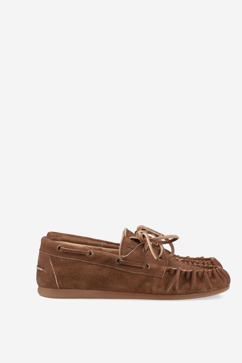 Boat wrinkle brushed suede loafers
