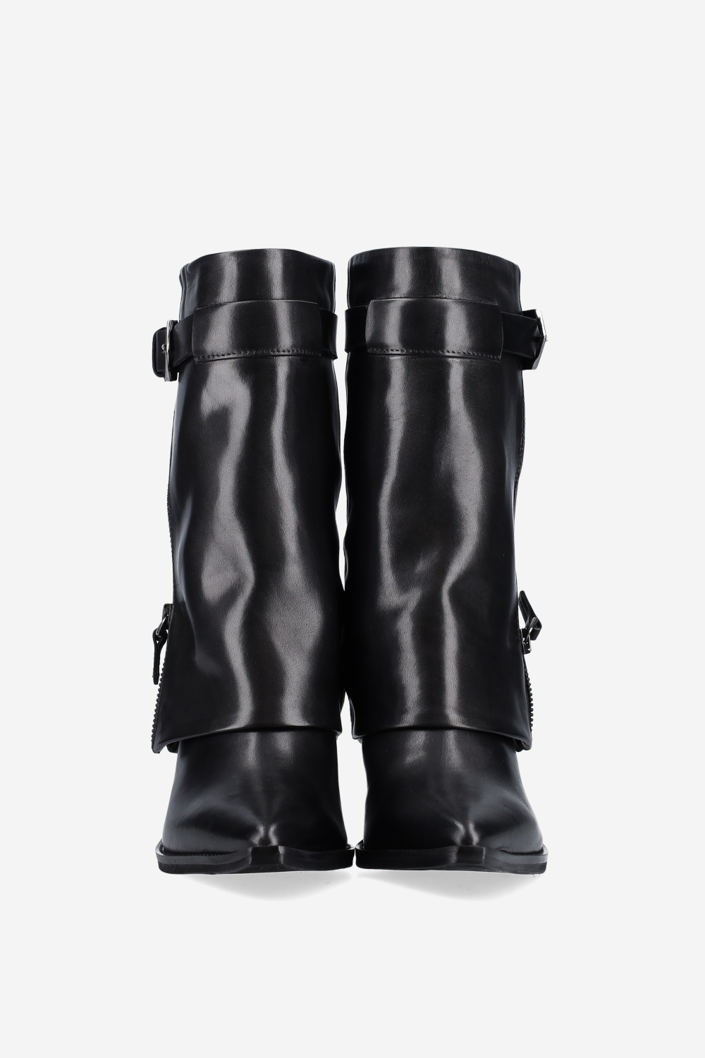Fold-over leather boots