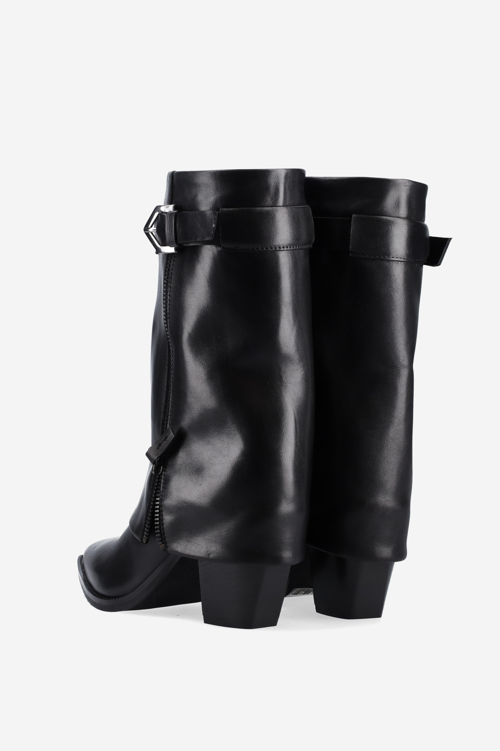 Fold-over leather boots