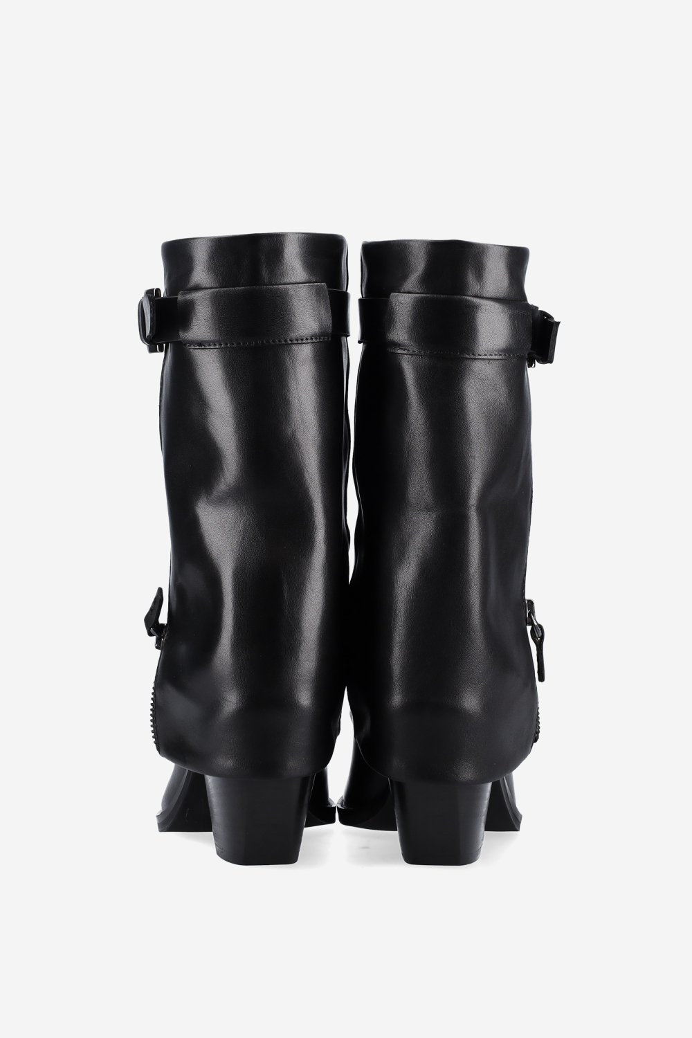 Fold-over leather boots