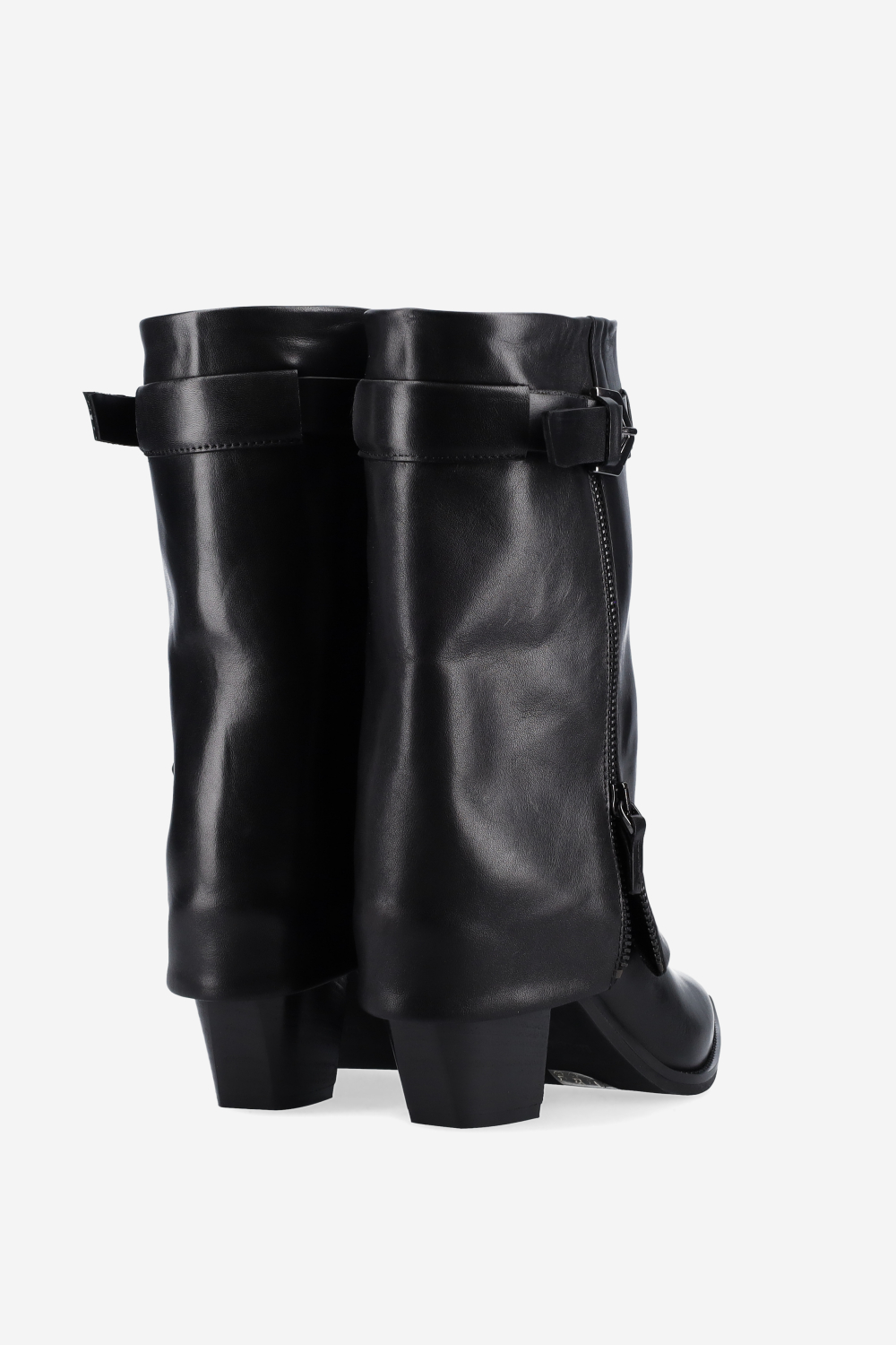 Fold-over leather boots