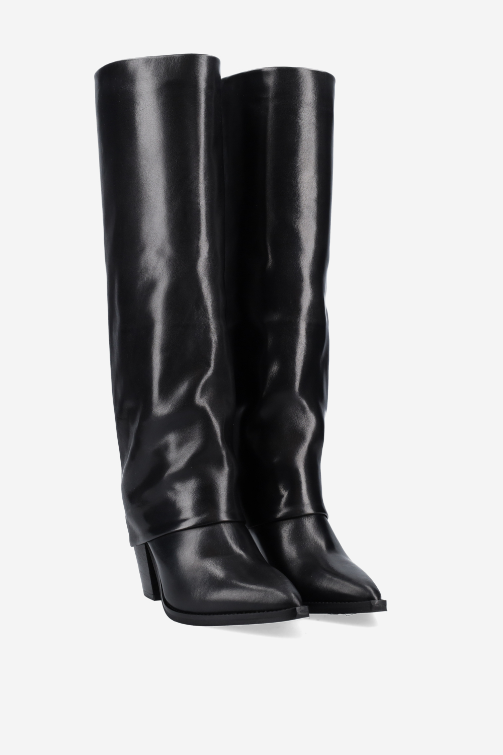 Fold-over leather boots