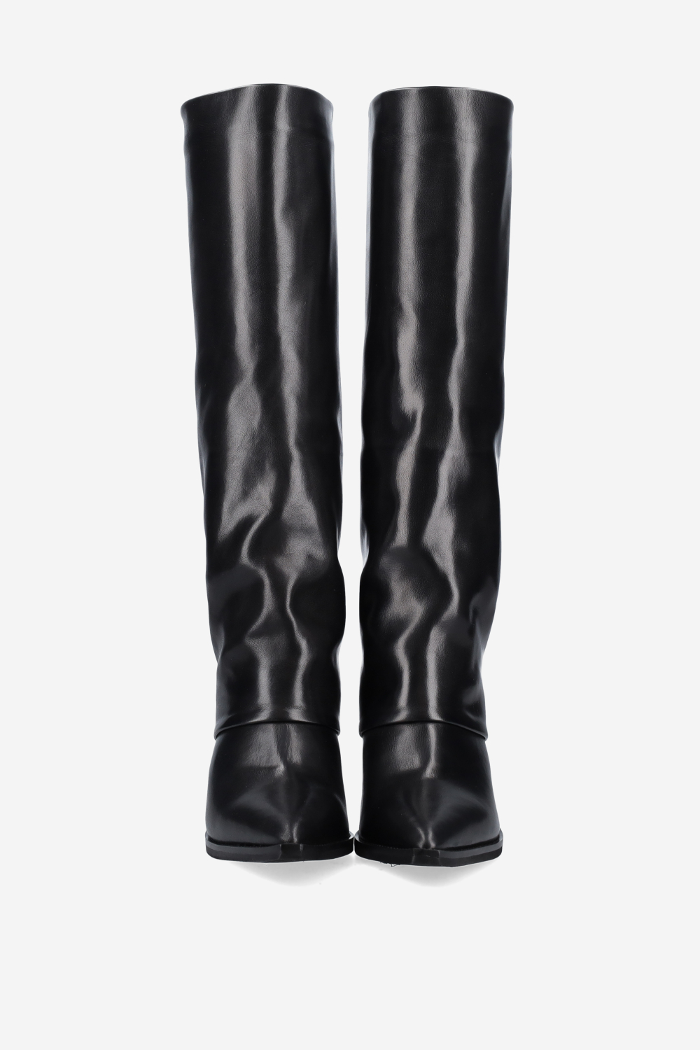 Fold-over leather boots