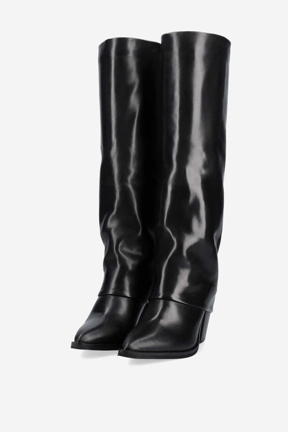 Fold-over leather boots