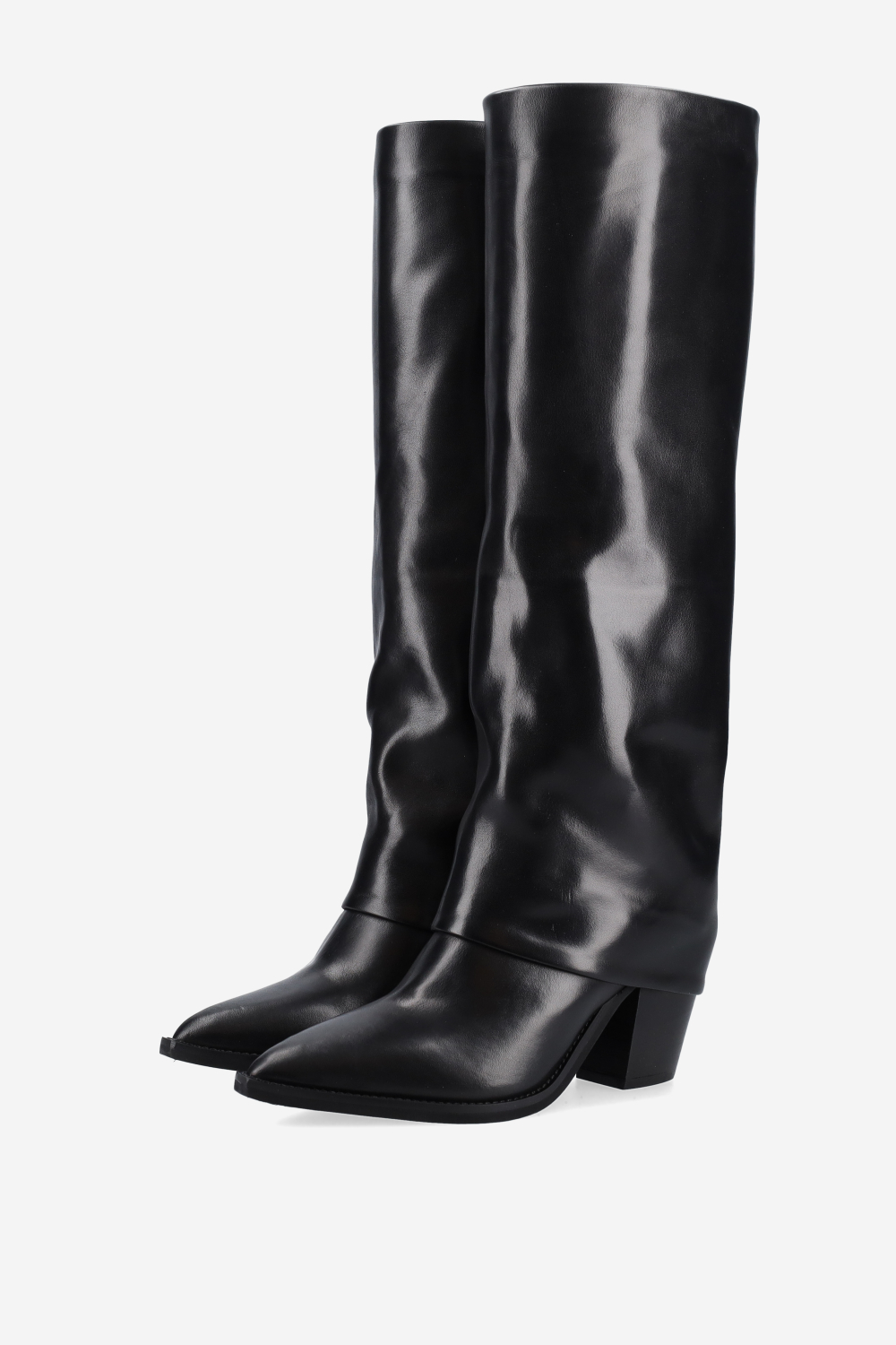 Fold-over leather boots