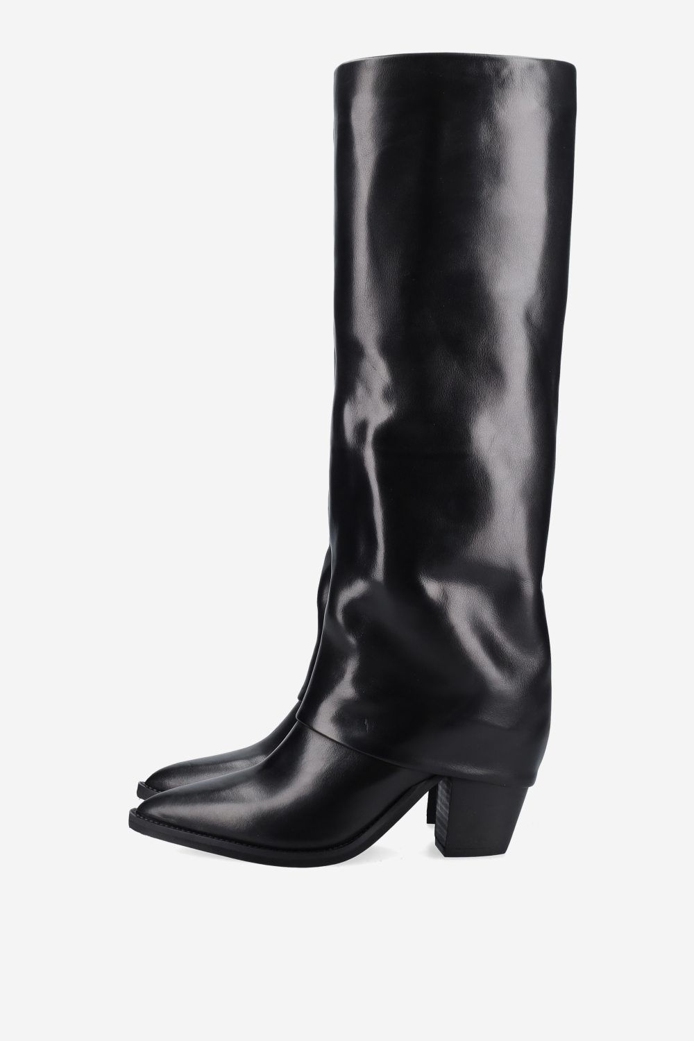 Fold-over leather boots