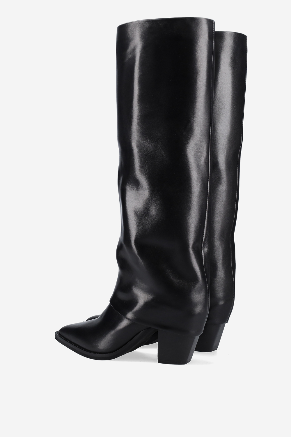 Fold-over leather boots