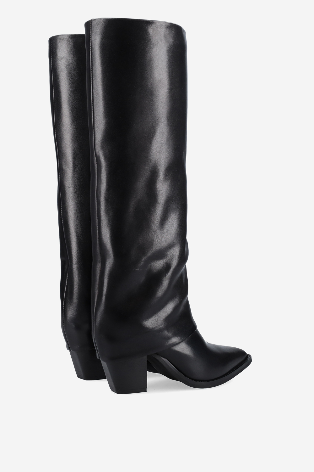 Fold-over leather boots