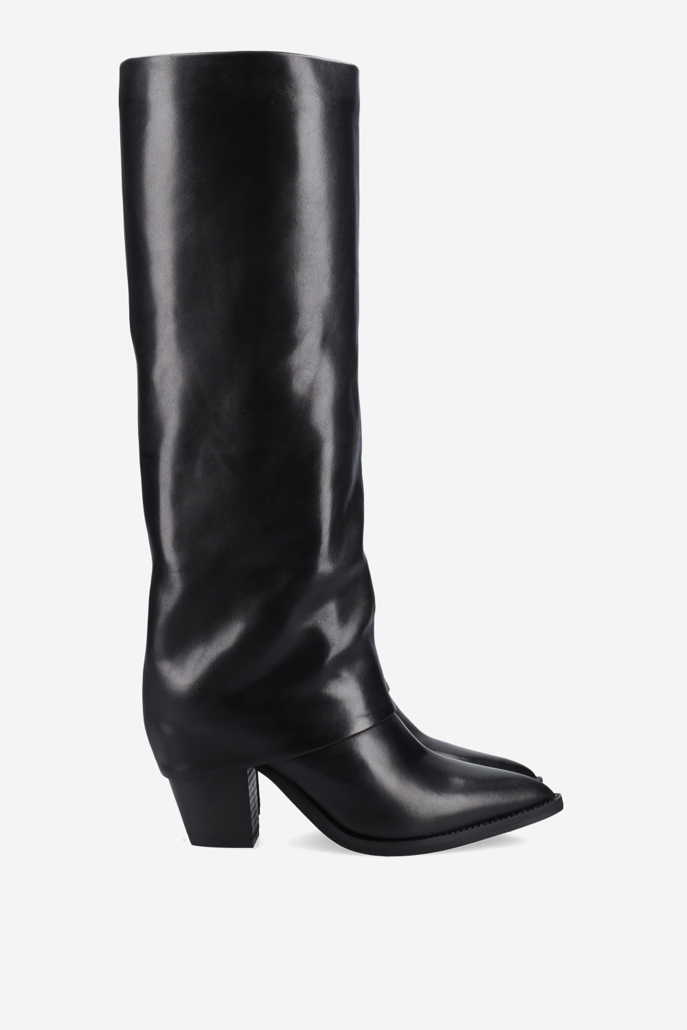 Fold-over leather boots