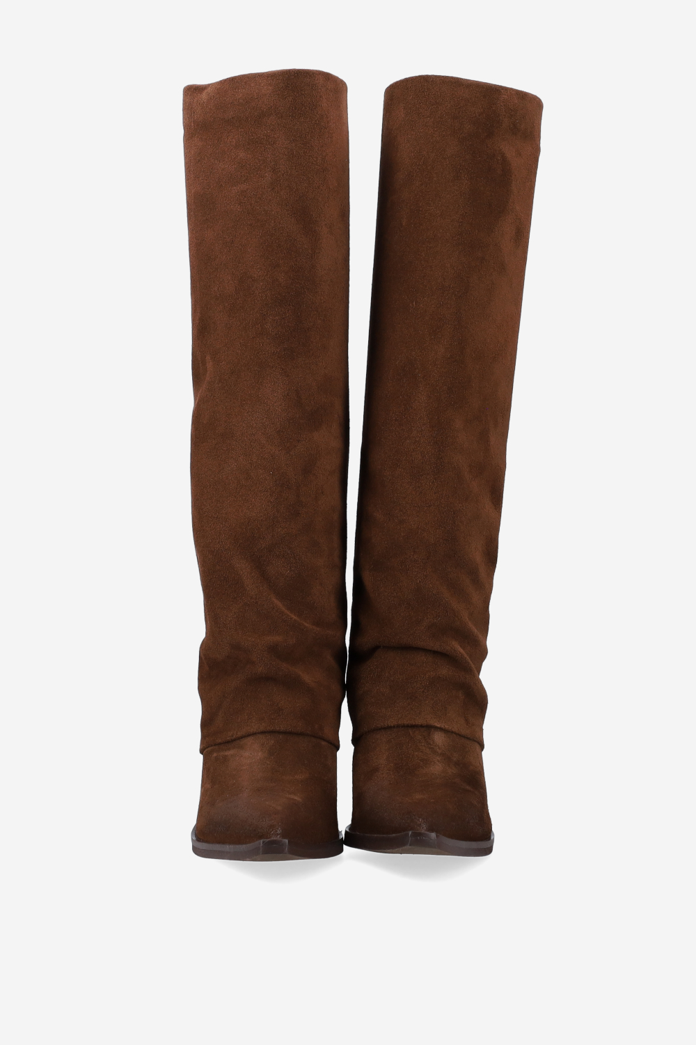 Fold-over suede boots