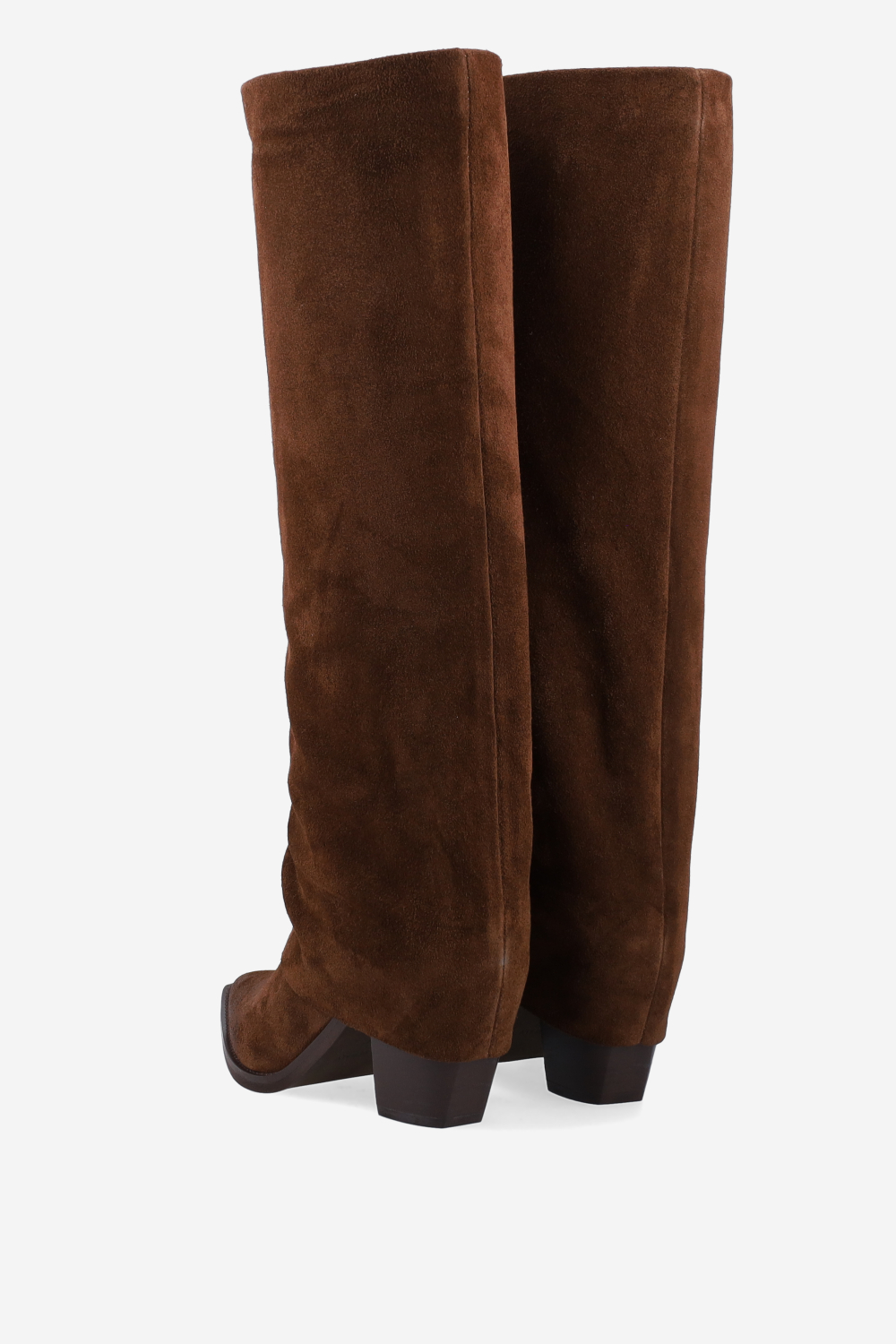 Fold-over suede boots