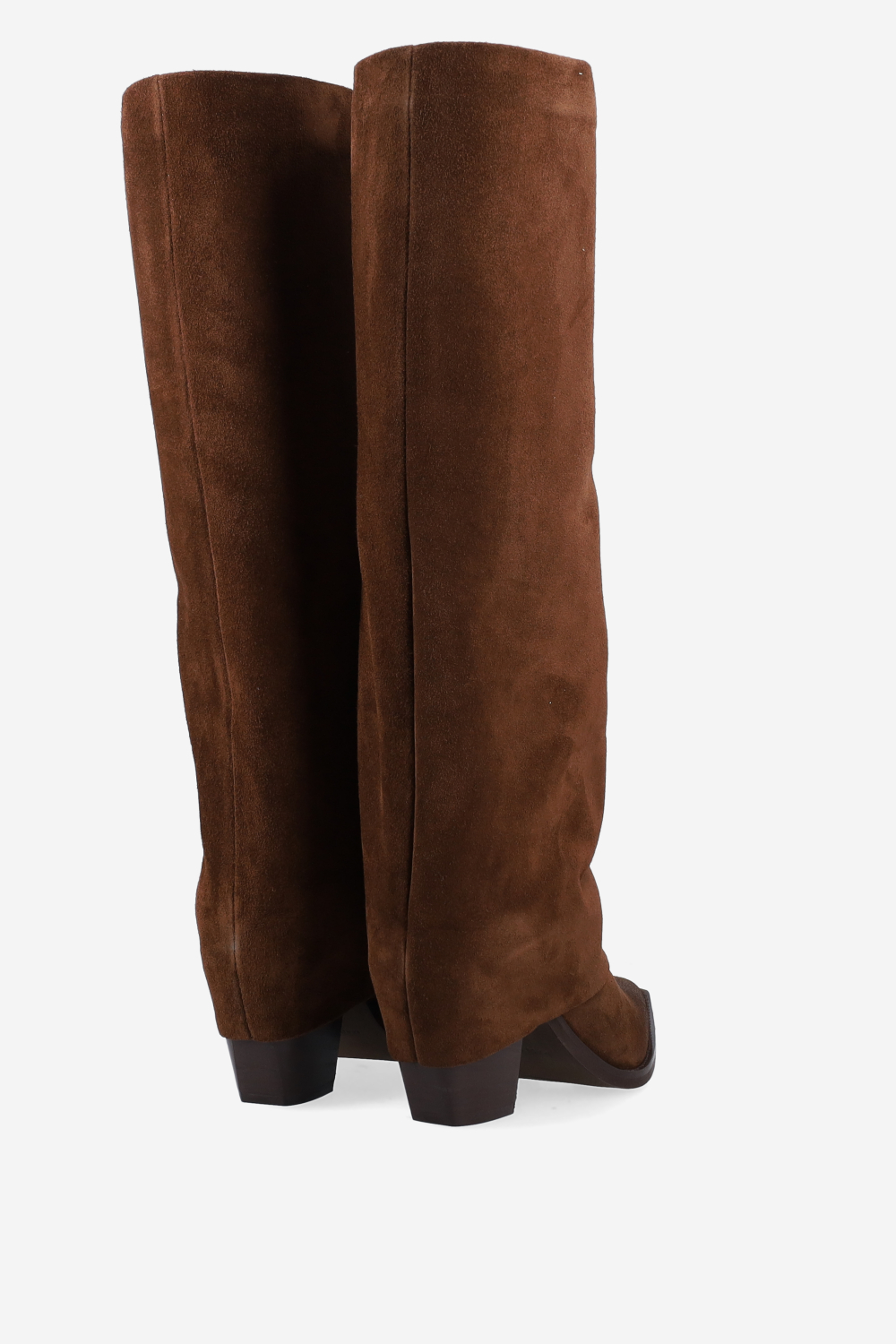 Fold-over suede boots