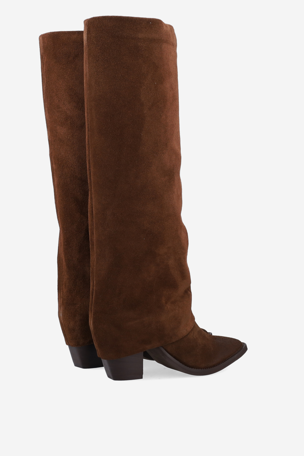 Fold-over suede boots