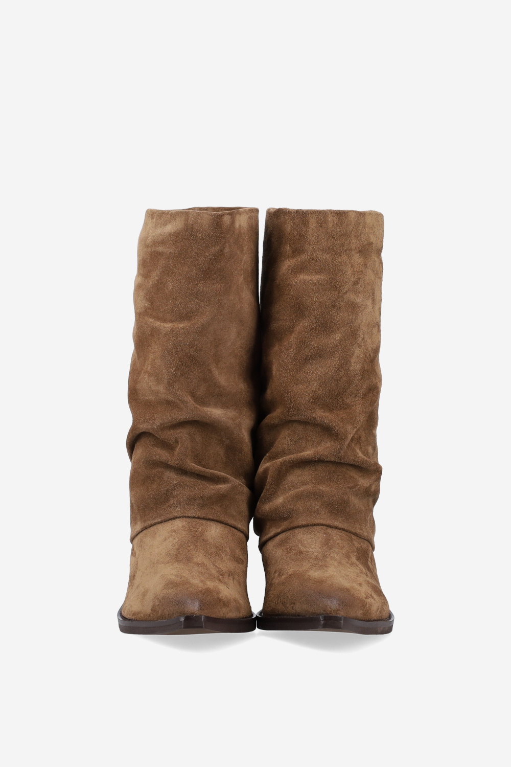 Fold-over suede boots