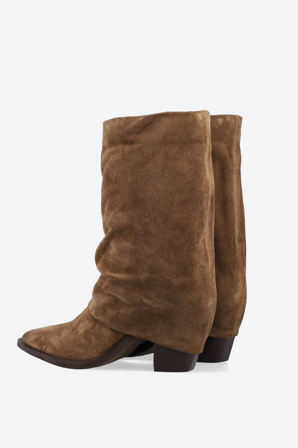Fold-over suede boots