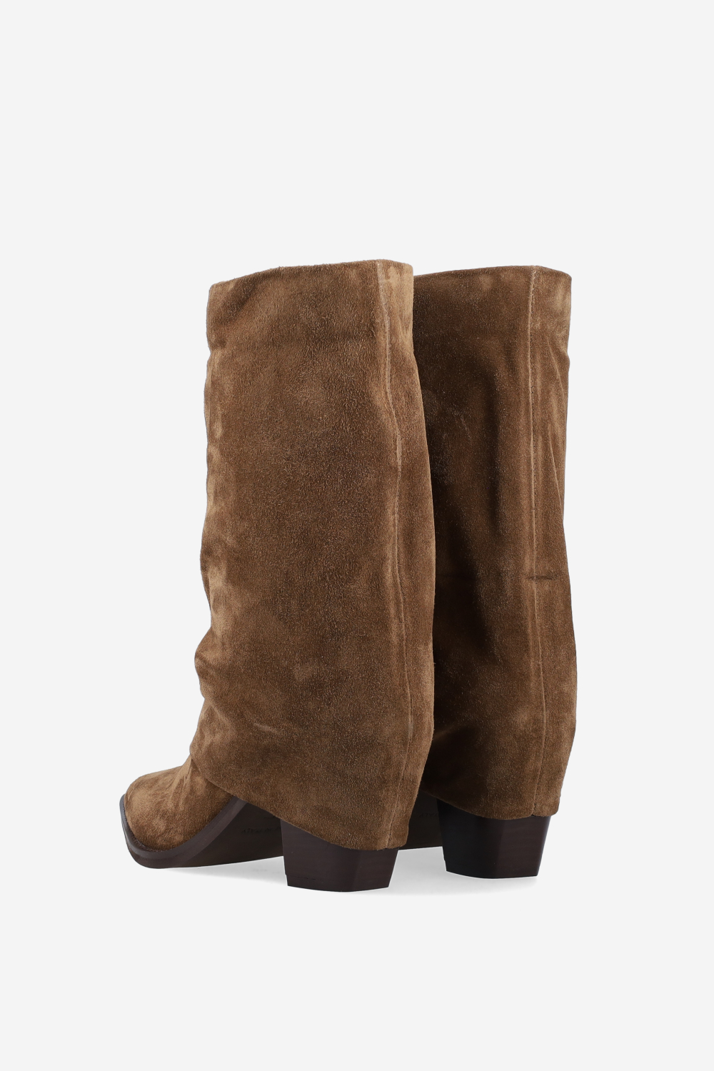 Fold-over suede boots