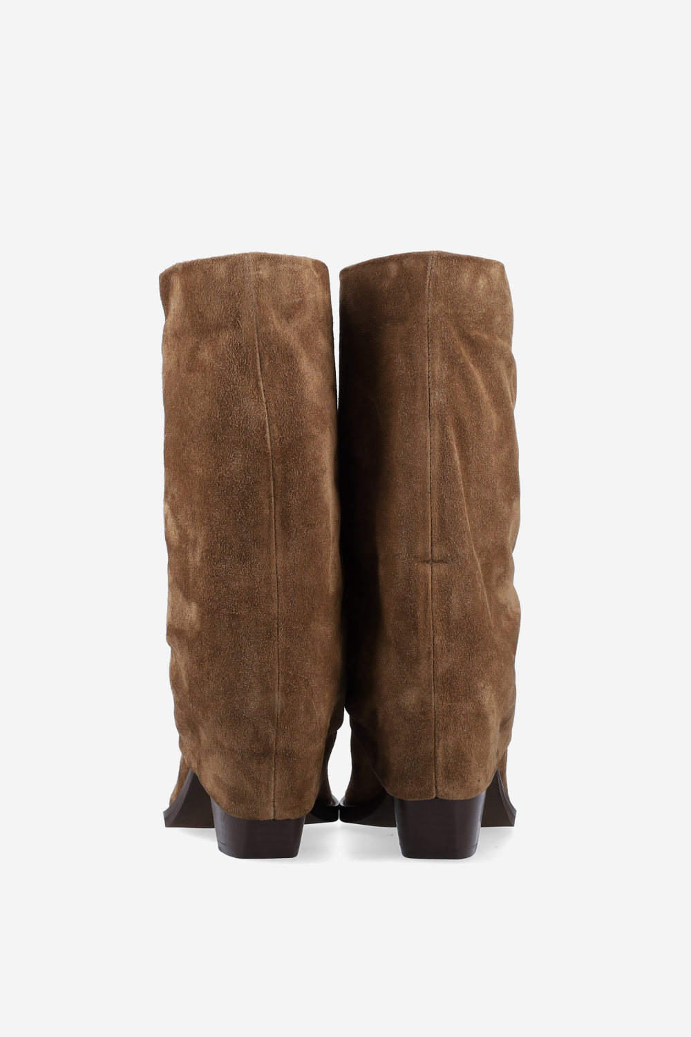 Fold-over suede boots