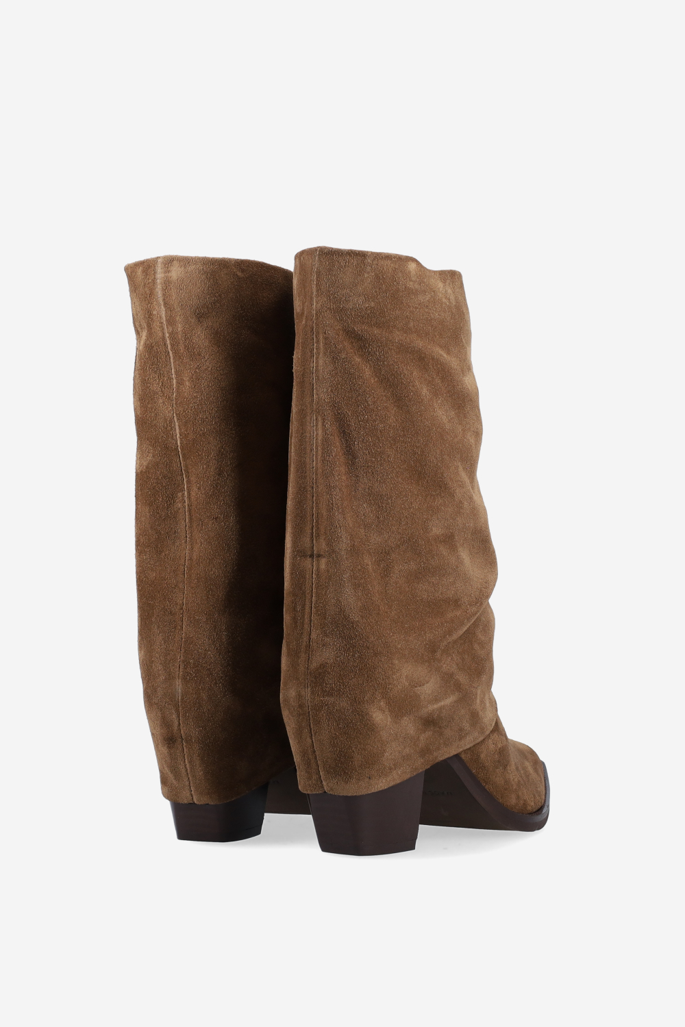 Fold-over suede boots