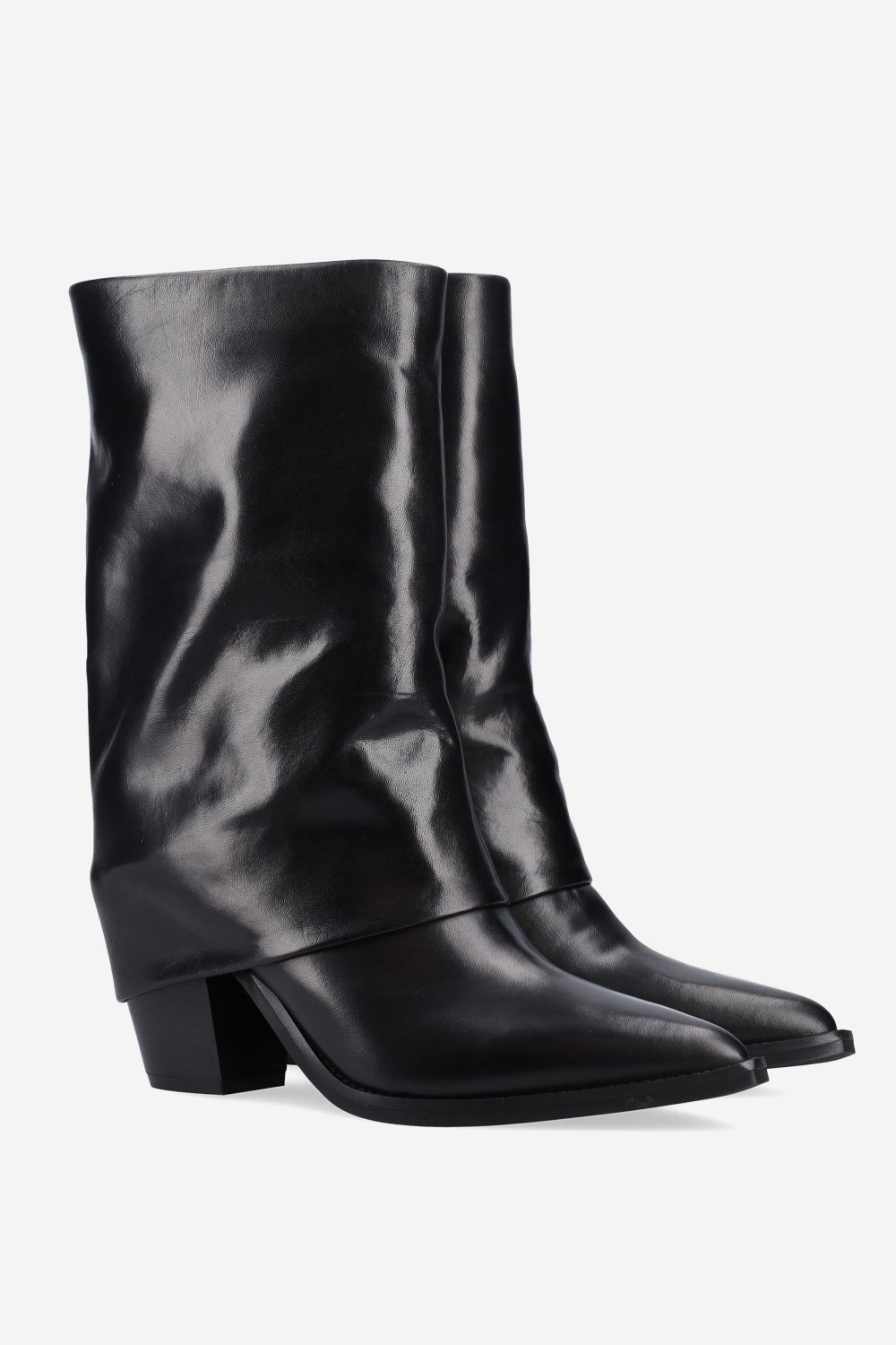 Fold-over leather boots