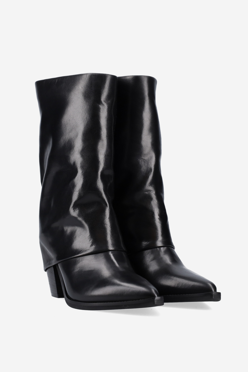 Fold-over leather boots